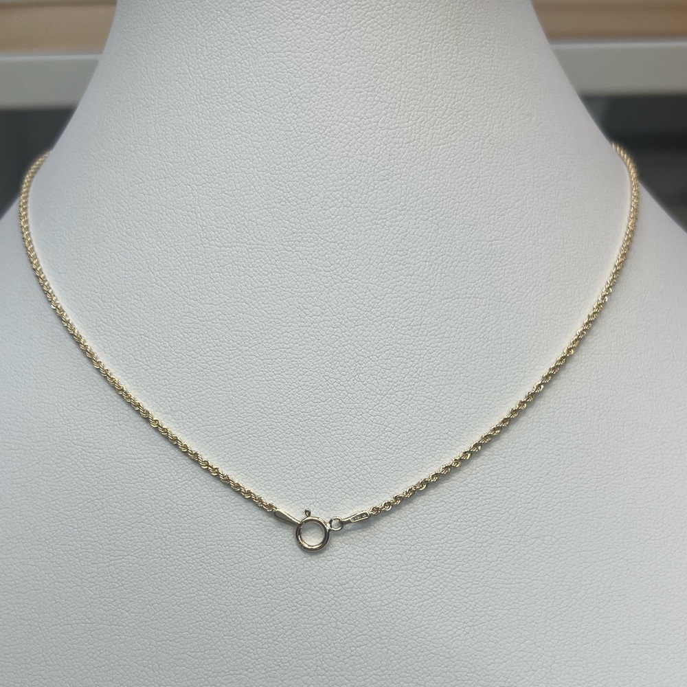 NSG12  Italian Made SOLID 14K Yellow Gold 16” Necklace - Picture 4 of 4